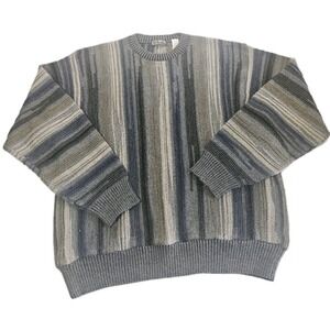 Vintage D'Avila Sweater Mens Size Large Striped Wool Blend Lightweight
